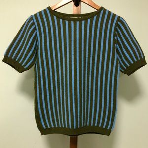 Vintage 60s Shire-Tex Tops by Davenshire Striped Knitted Sweater